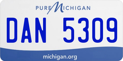 MI license plate DAN5309