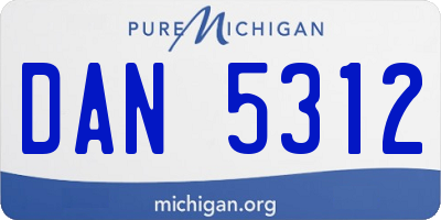 MI license plate DAN5312