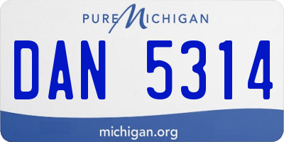 MI license plate DAN5314