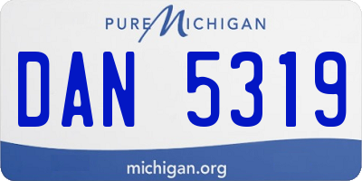 MI license plate DAN5319