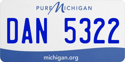 MI license plate DAN5322