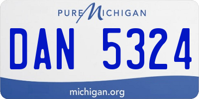 MI license plate DAN5324