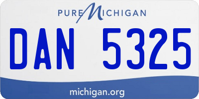 MI license plate DAN5325
