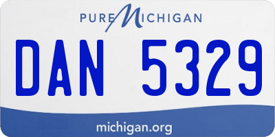 MI license plate DAN5329