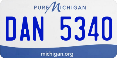 MI license plate DAN5340