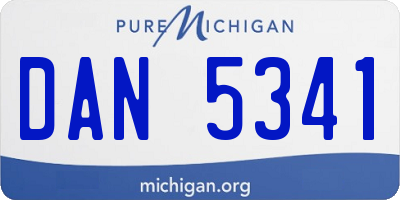 MI license plate DAN5341