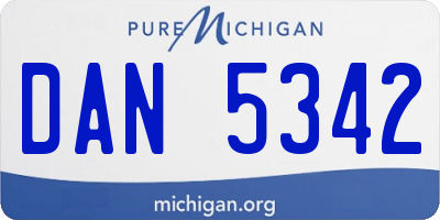 MI license plate DAN5342