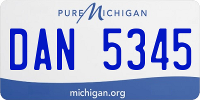 MI license plate DAN5345