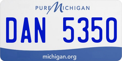MI license plate DAN5350
