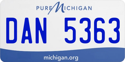 MI license plate DAN5363