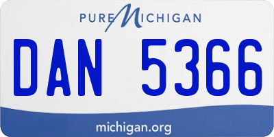 MI license plate DAN5366