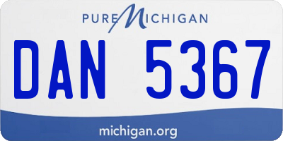 MI license plate DAN5367