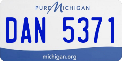 MI license plate DAN5371