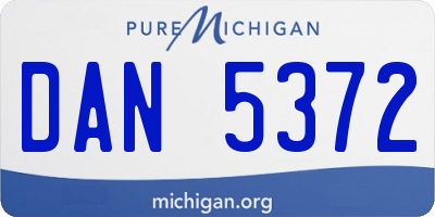 MI license plate DAN5372