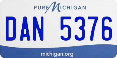 MI license plate DAN5376