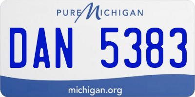 MI license plate DAN5383