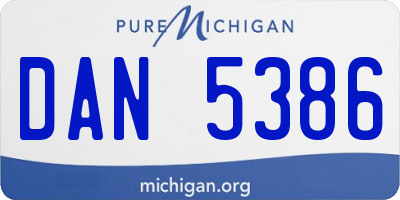 MI license plate DAN5386