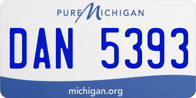 MI license plate DAN5393