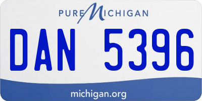 MI license plate DAN5396
