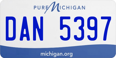 MI license plate DAN5397