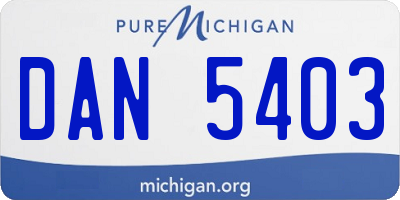 MI license plate DAN5403