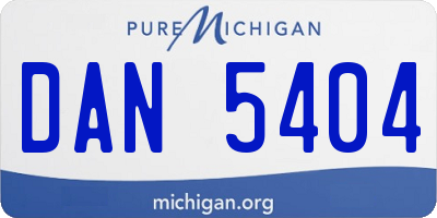 MI license plate DAN5404