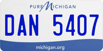 MI license plate DAN5407