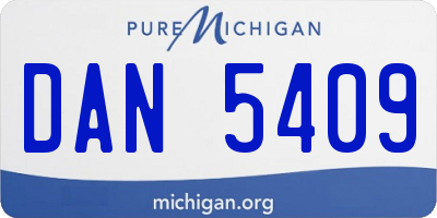 MI license plate DAN5409
