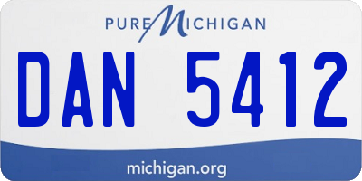 MI license plate DAN5412