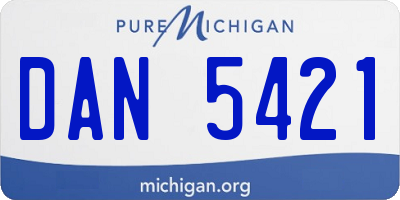 MI license plate DAN5421