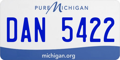 MI license plate DAN5422