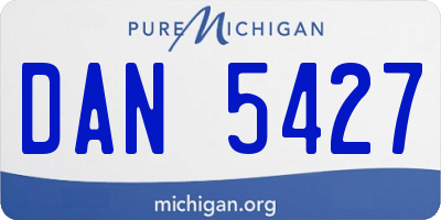 MI license plate DAN5427