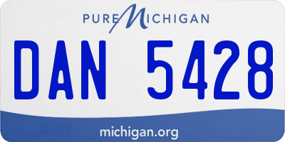 MI license plate DAN5428