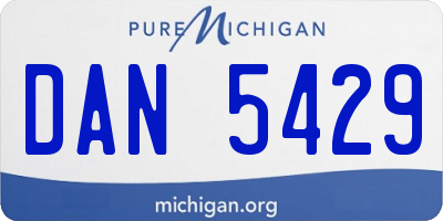 MI license plate DAN5429