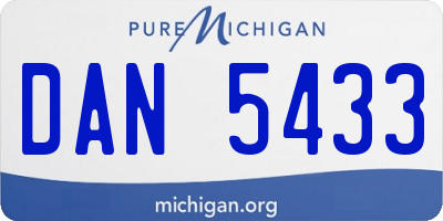 MI license plate DAN5433