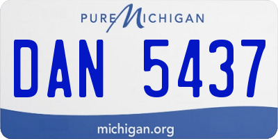 MI license plate DAN5437