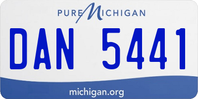 MI license plate DAN5441
