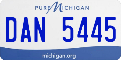 MI license plate DAN5445