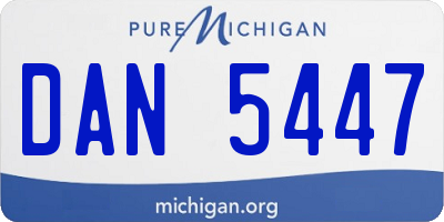 MI license plate DAN5447