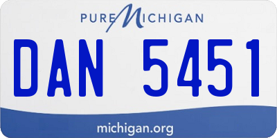 MI license plate DAN5451