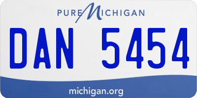 MI license plate DAN5454