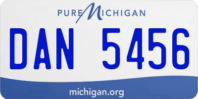MI license plate DAN5456