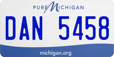 MI license plate DAN5458