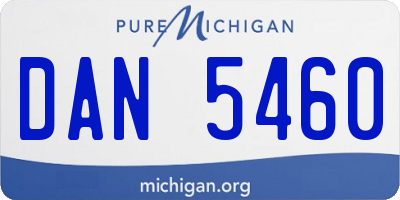 MI license plate DAN5460