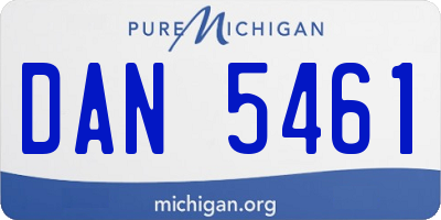 MI license plate DAN5461