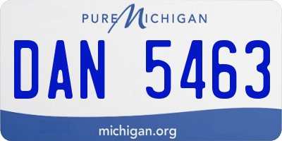 MI license plate DAN5463