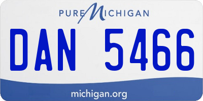MI license plate DAN5466