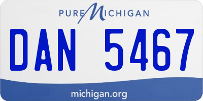MI license plate DAN5467