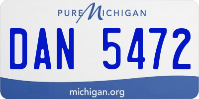 MI license plate DAN5472