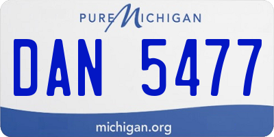 MI license plate DAN5477